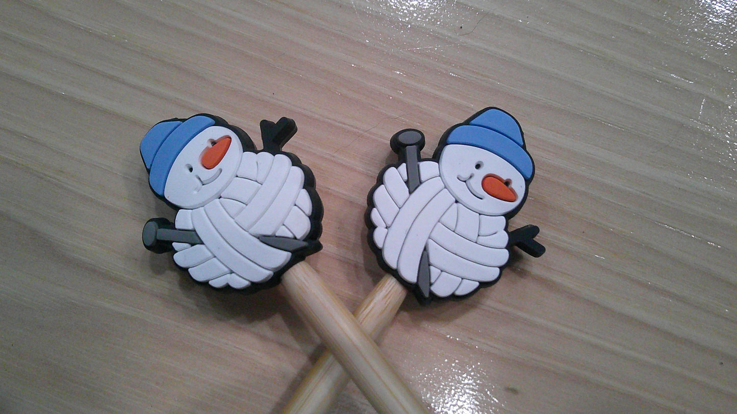Yarn Snowman ~ Stitch Stopper