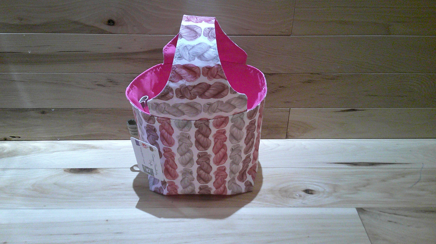 Pink~brown Yarn Skeins- Project bags