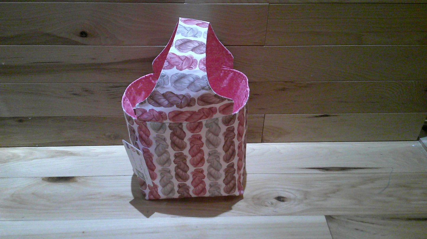 Pink~brown Yarn Skeins- Project bags