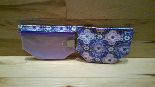 Knitted & Crocheted pansies ~ project bags
