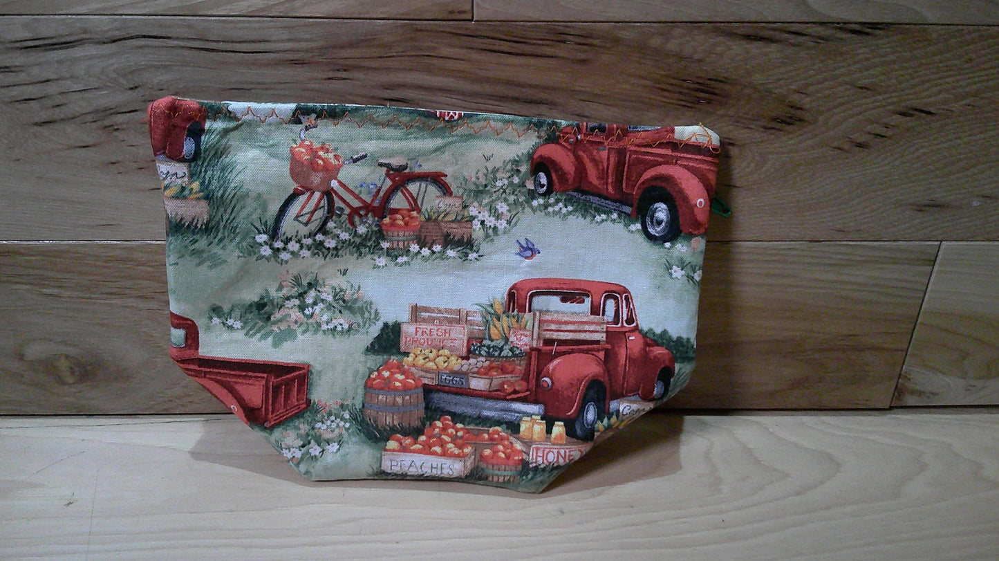 Market Truck Red w/ pumpkins ~ project bags