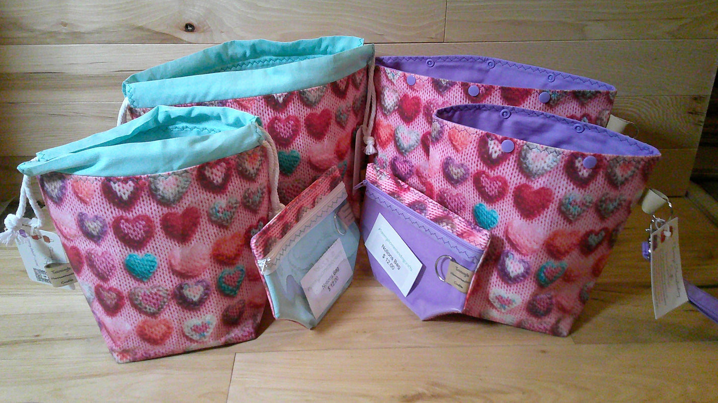 Knitted Hearts ~ Project Bags