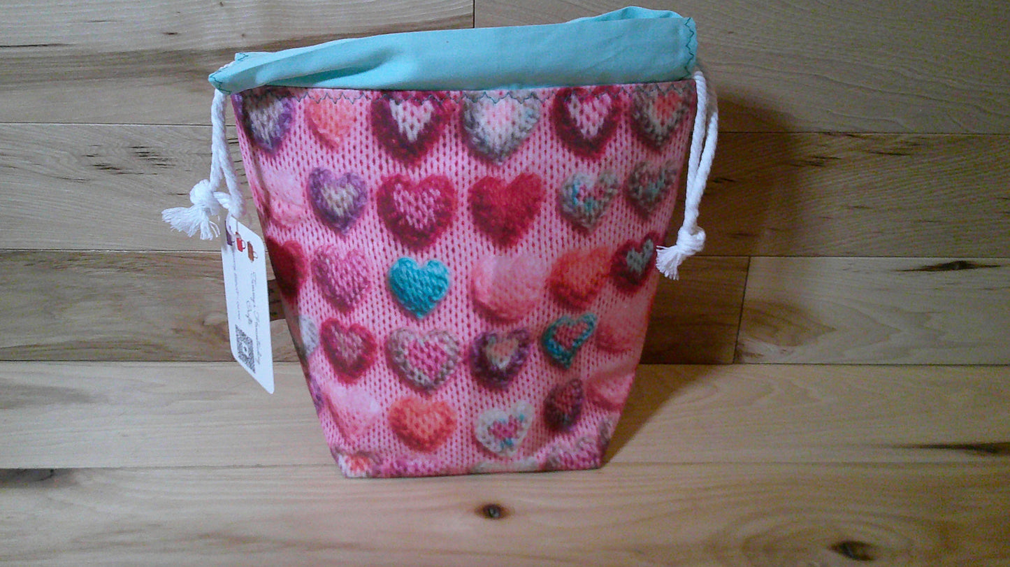 Knitted Hearts ~ Project Bags