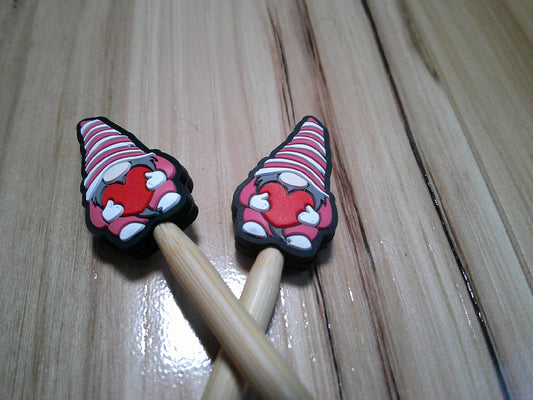 Valentine's Gnome holding heart ~ stitch stoppers