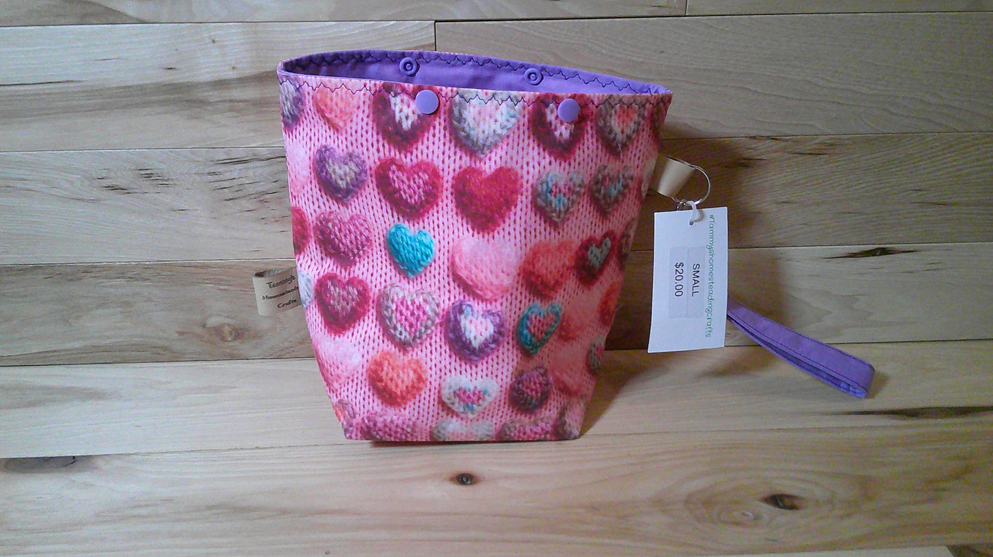 Knitted Hearts ~ Project Bags