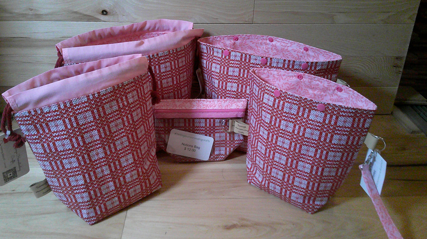 Red & Pink Knitted ~ Project Bags