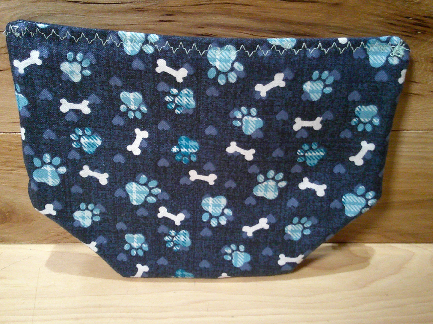 Paw print & bones w/ blue & aqua ~ project bags