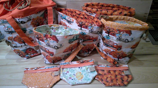 Antique Trucks and pumpkins project Bags