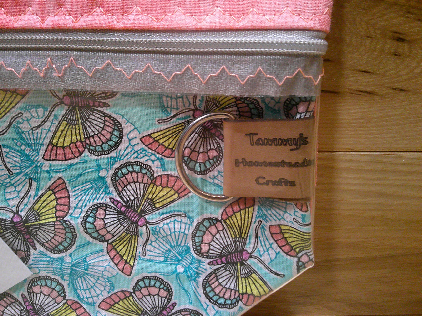 Notion's bag~ Butterflies w/ coral top and back