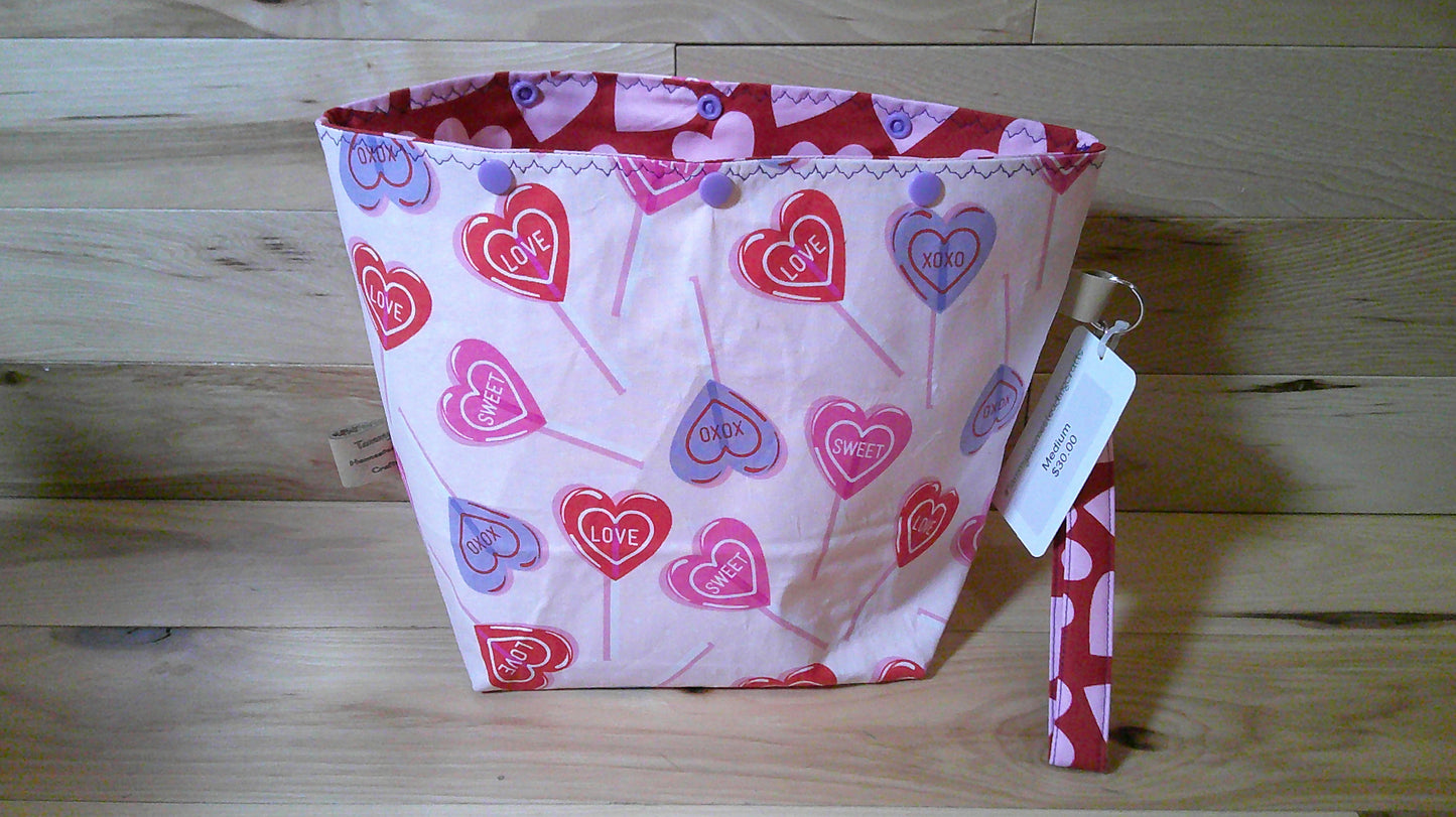 Big Conversation Hearts ~ project bags