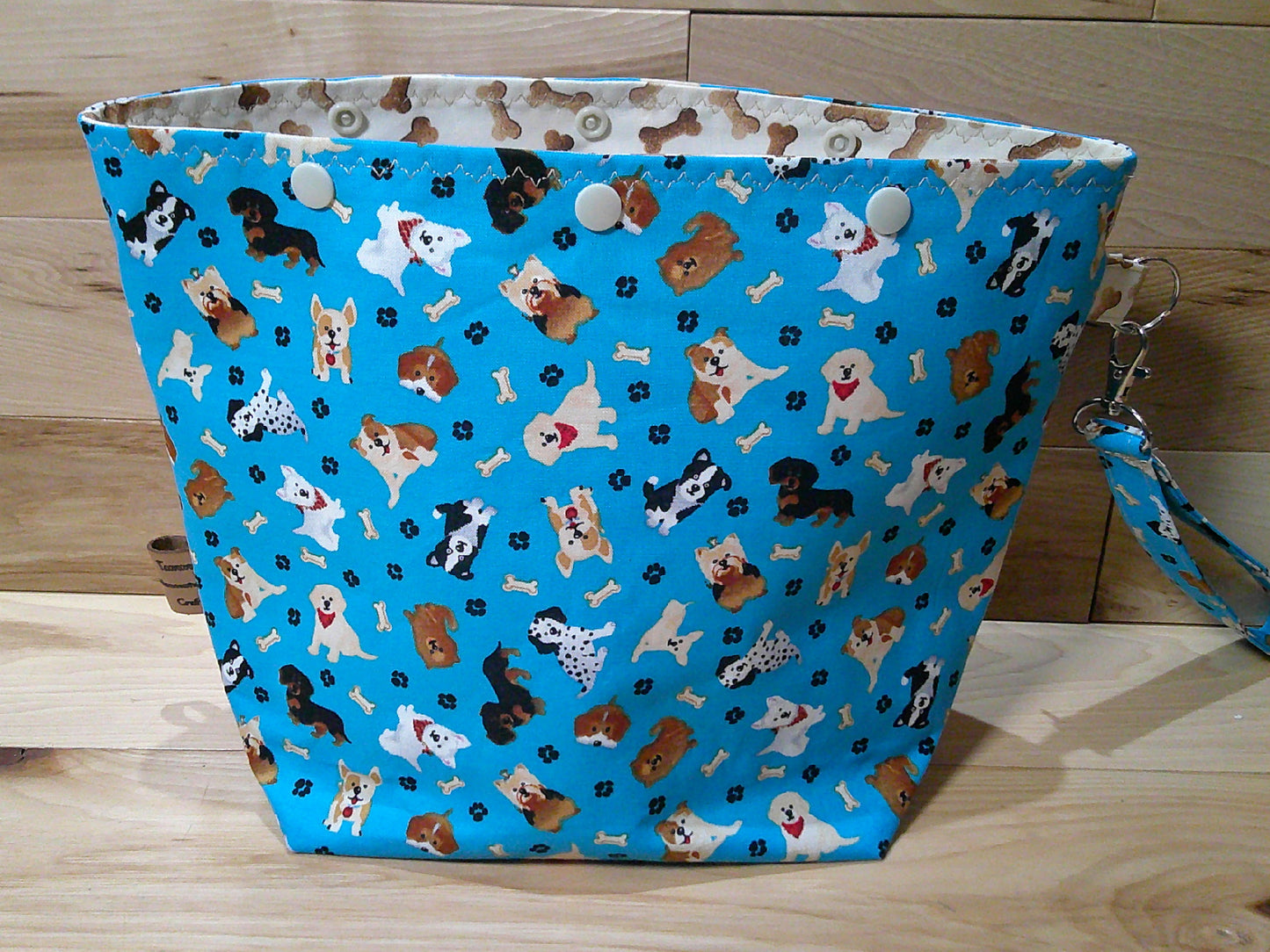 Dogs w/ dog bones ~ project bags