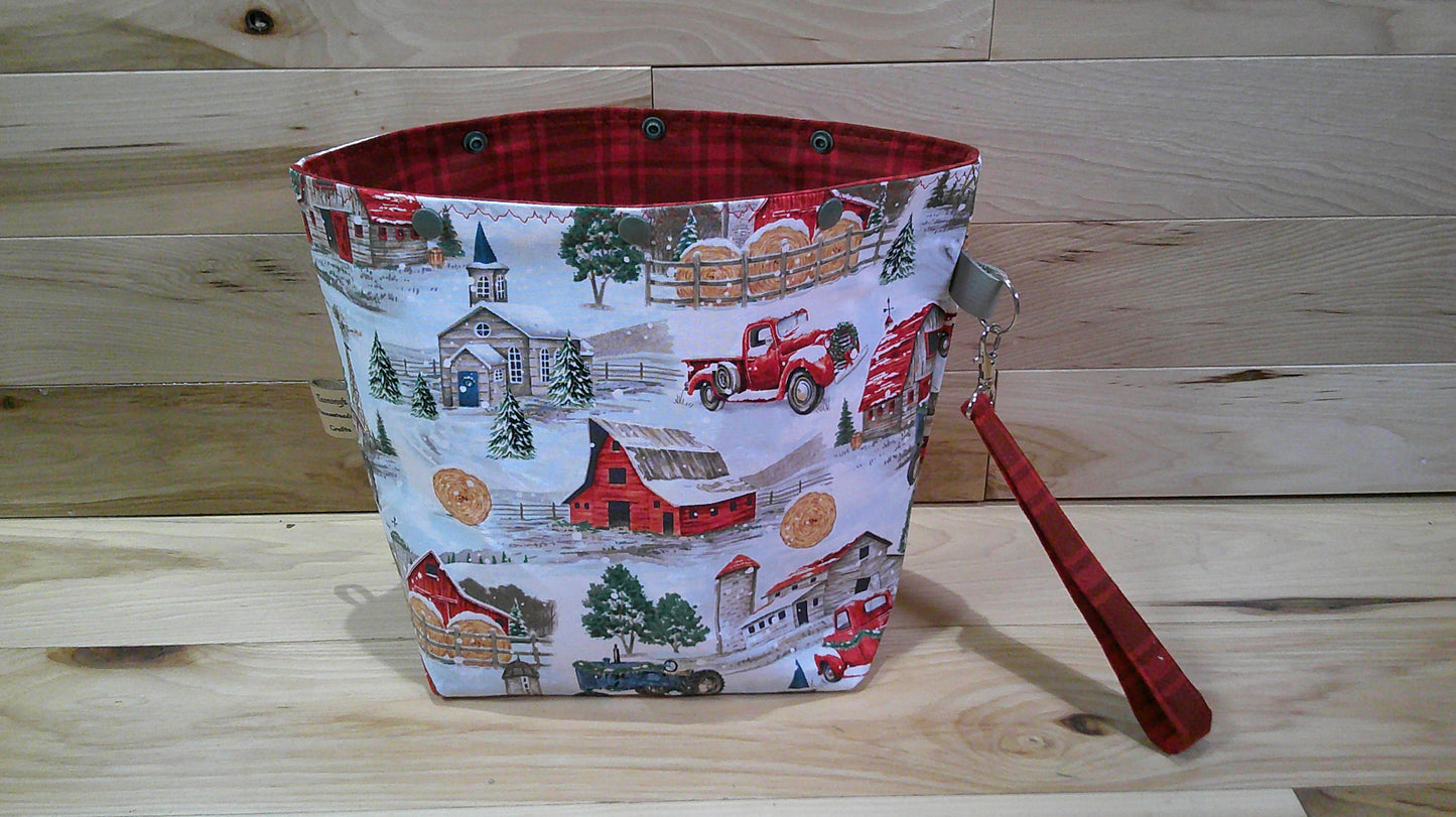 Winter Farm Scene w/ Truck, Tractor, & Barns ~ Project Bags