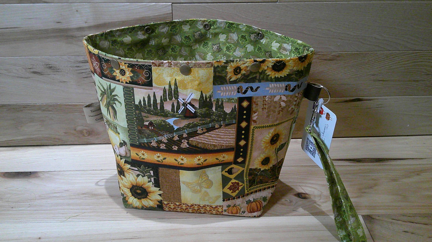 Quilt Block Fall Themes w/ leaves ~ project bags