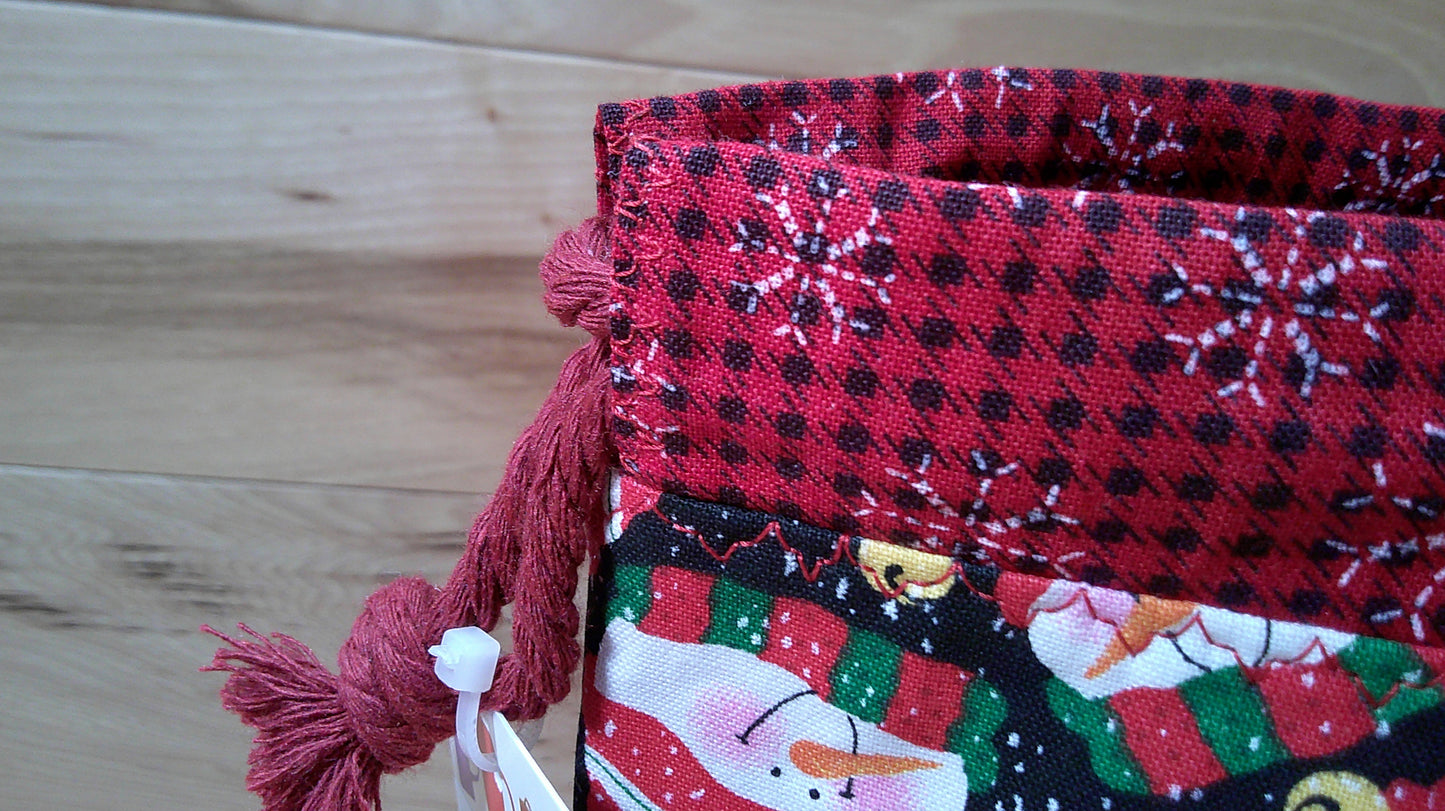 Santa Hat Snowman w/ snowflakes project bags