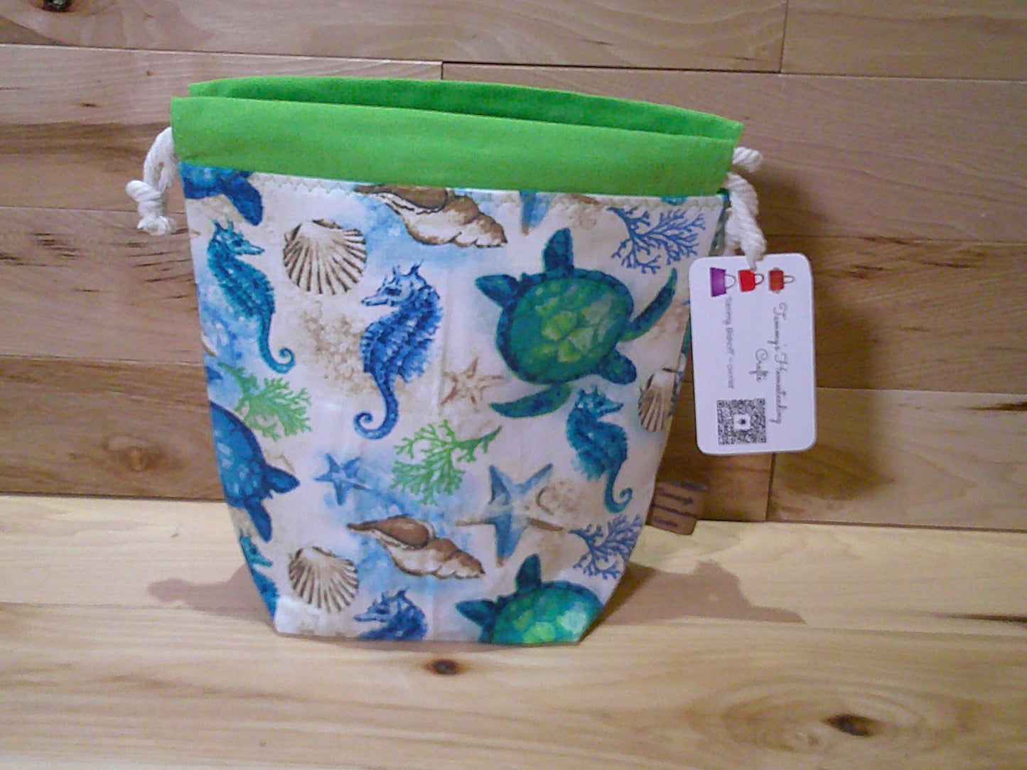 Sea shore ~ turtle~ seahorse ~ star fish~ Shell ~ project bag