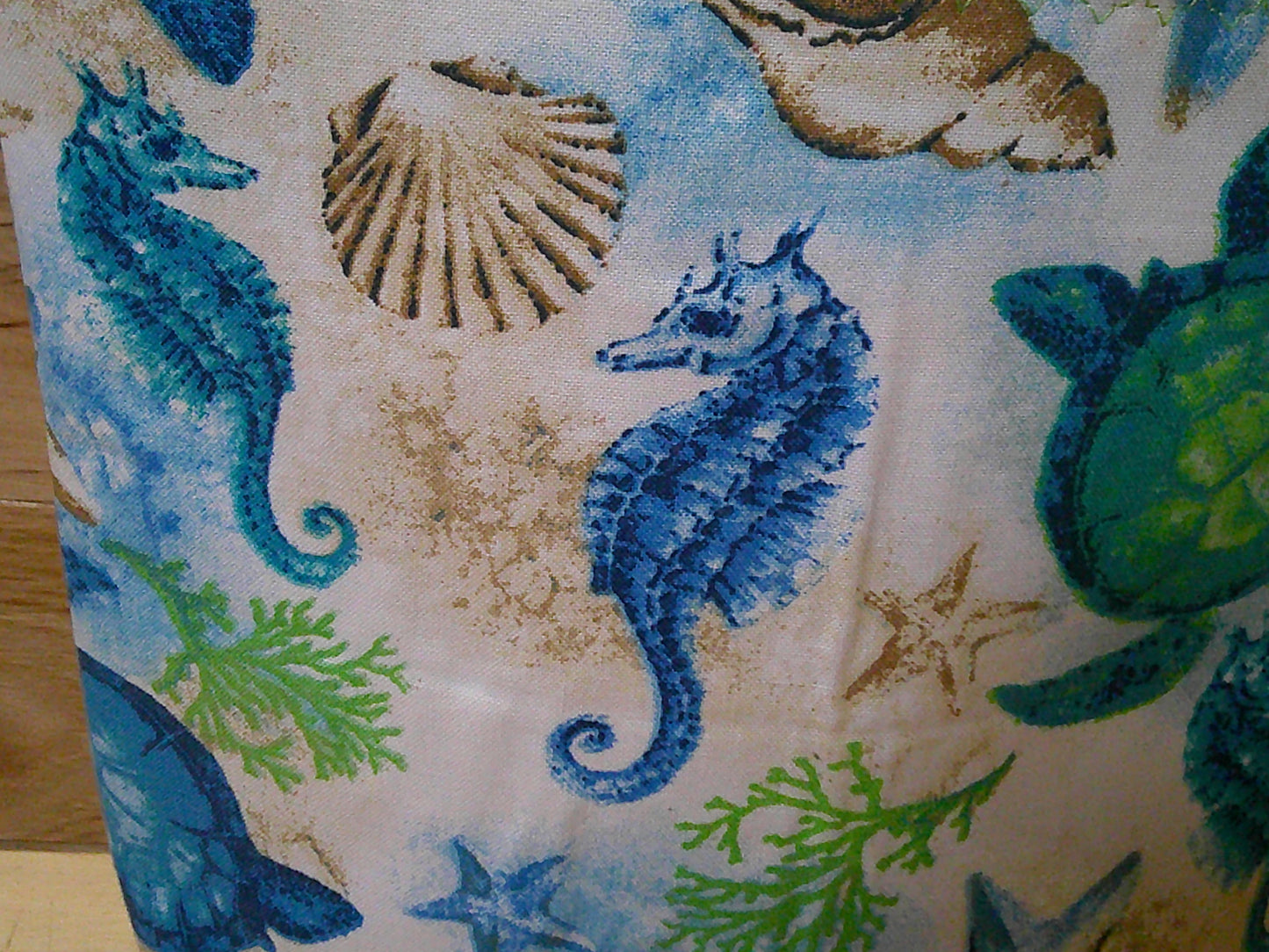 Sea shore ~ turtle~ seahorse ~ star fish~ Shell ~ project bag