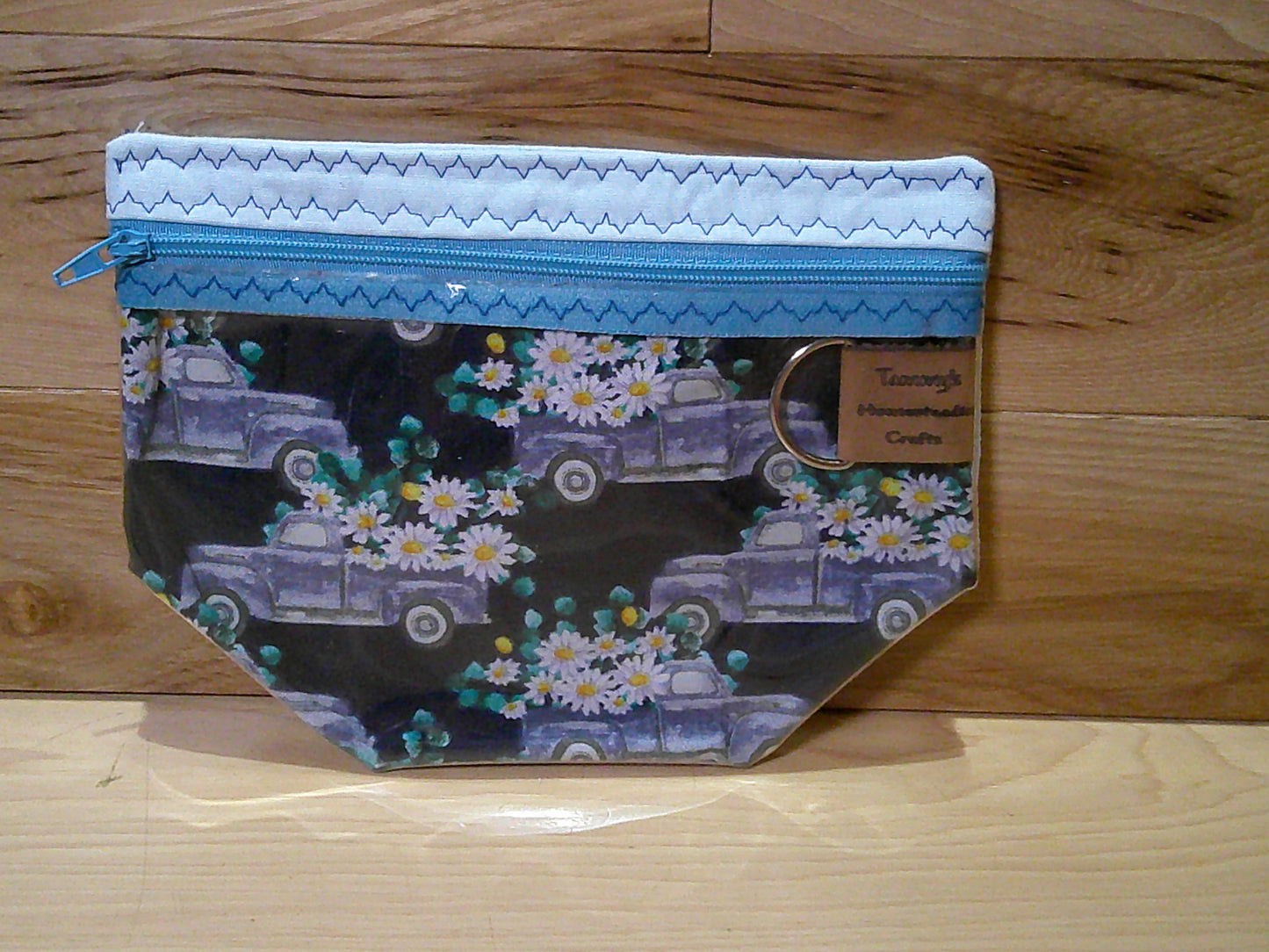 Notions Bag ~ Blue Truck w/ daisies