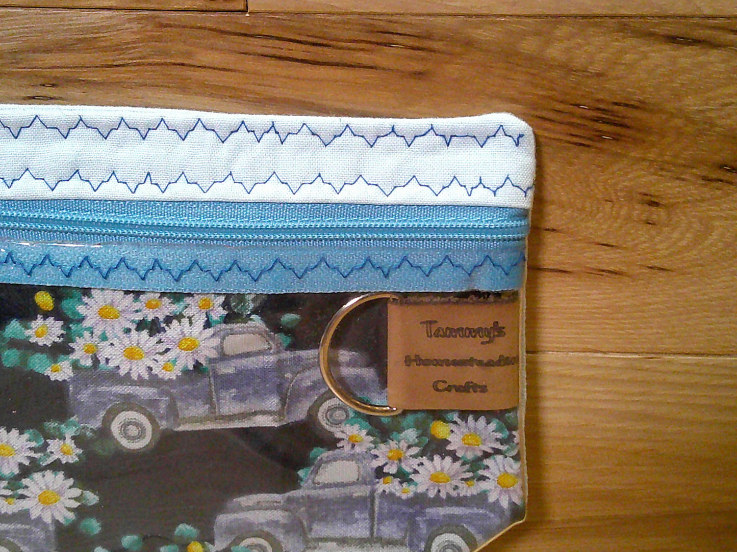 Notions Bag ~ Blue Truck w/ daisies