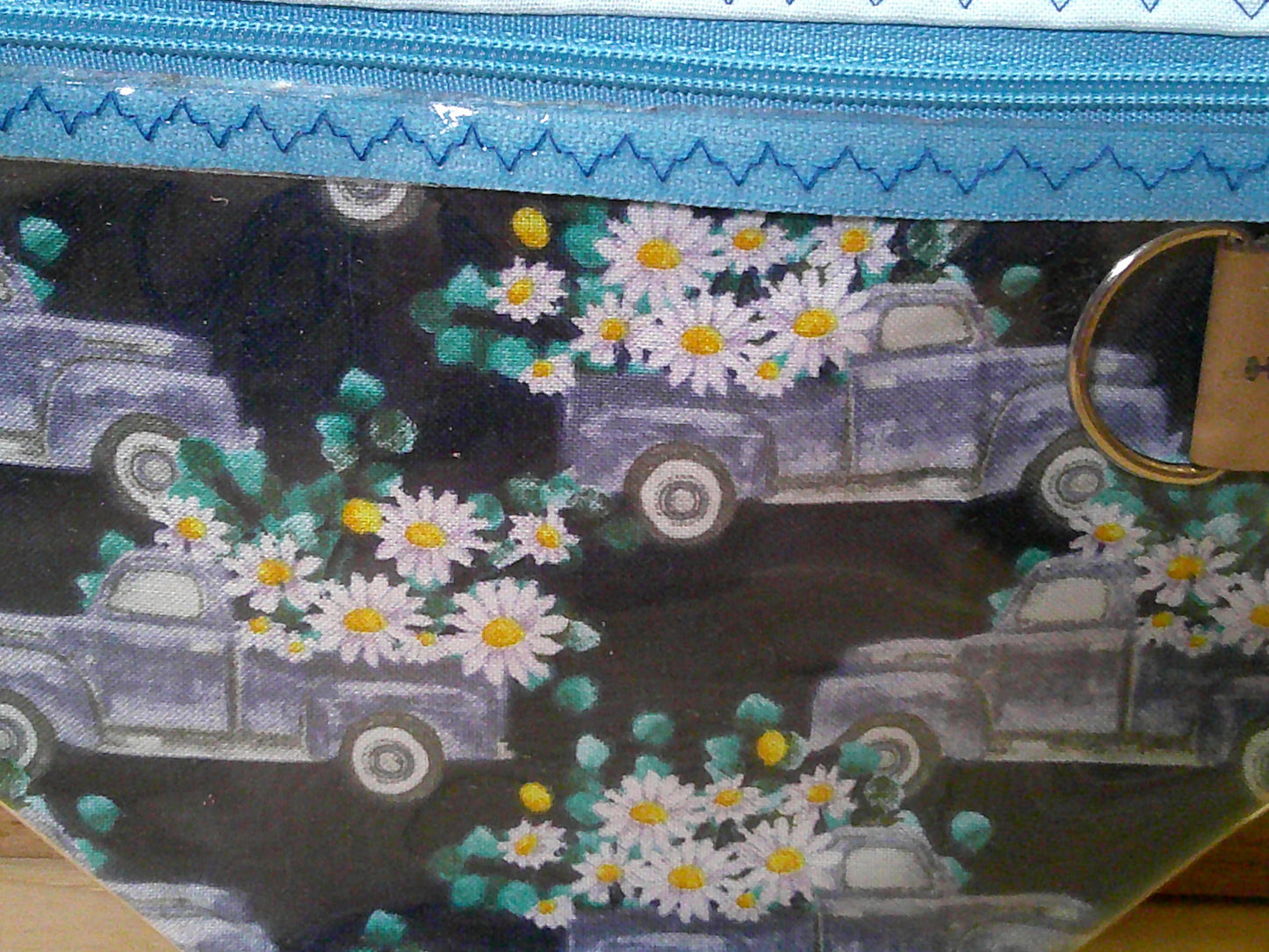 Notions Bag ~ Blue Truck w/ daisies