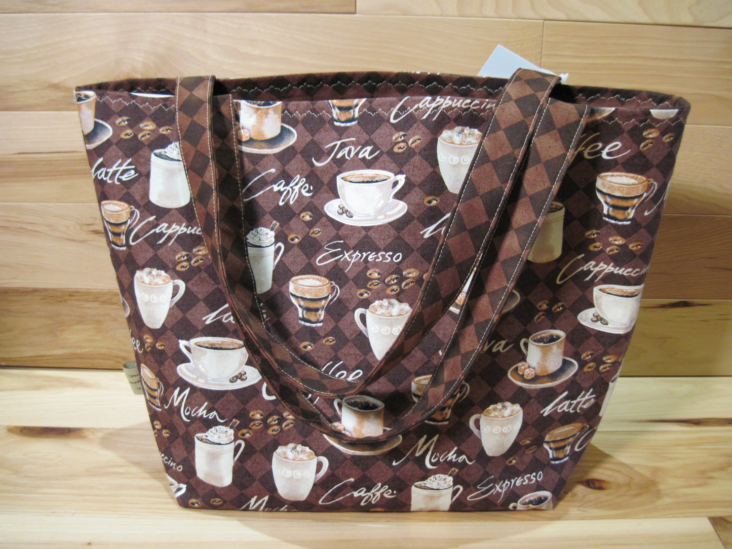 X-Large Tote Style Bag~Coffee cup w/ saucer & sewn handles