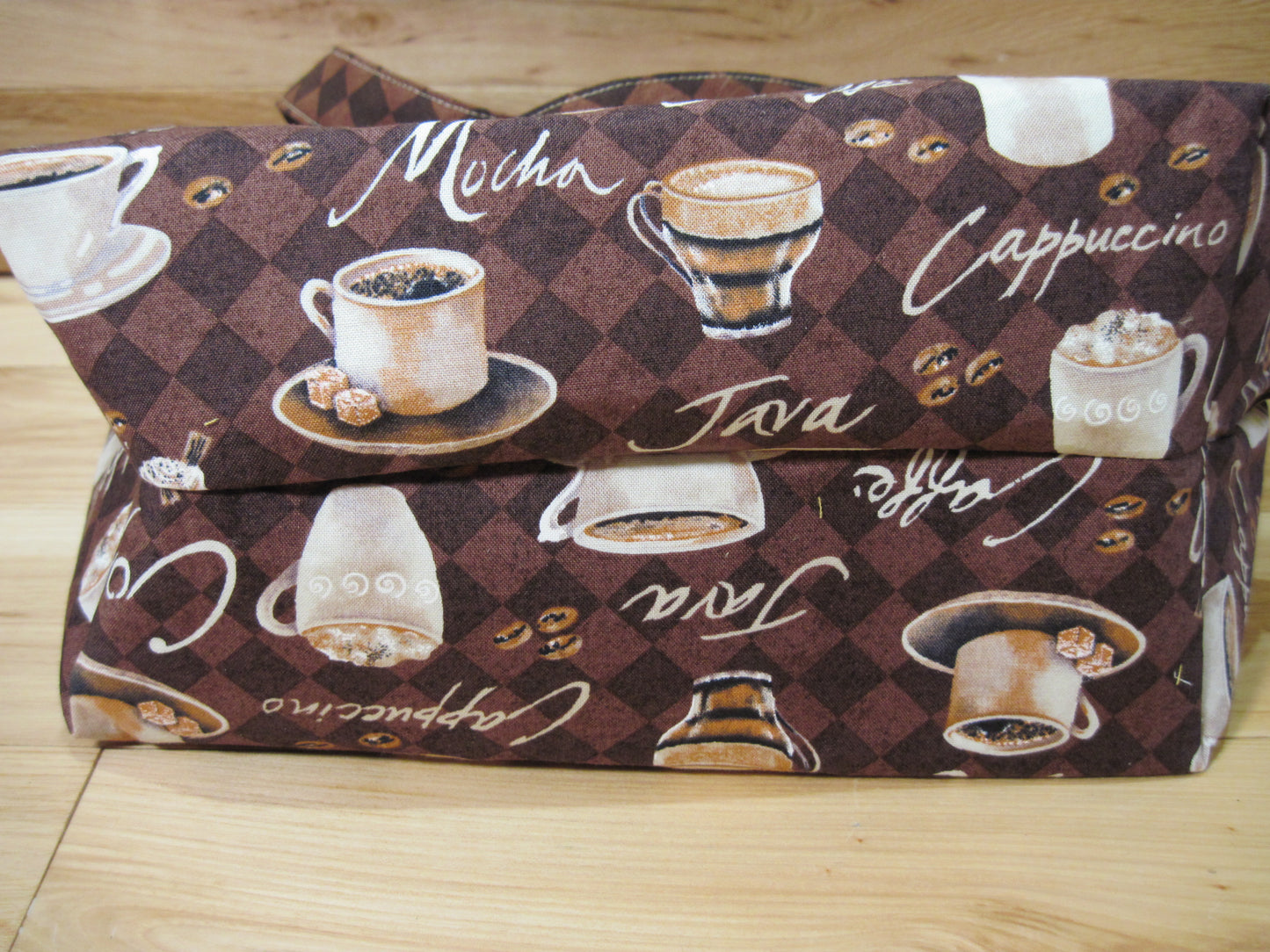 X-Large Tote Style Bag~Coffee cup w/ saucer & sewn handles