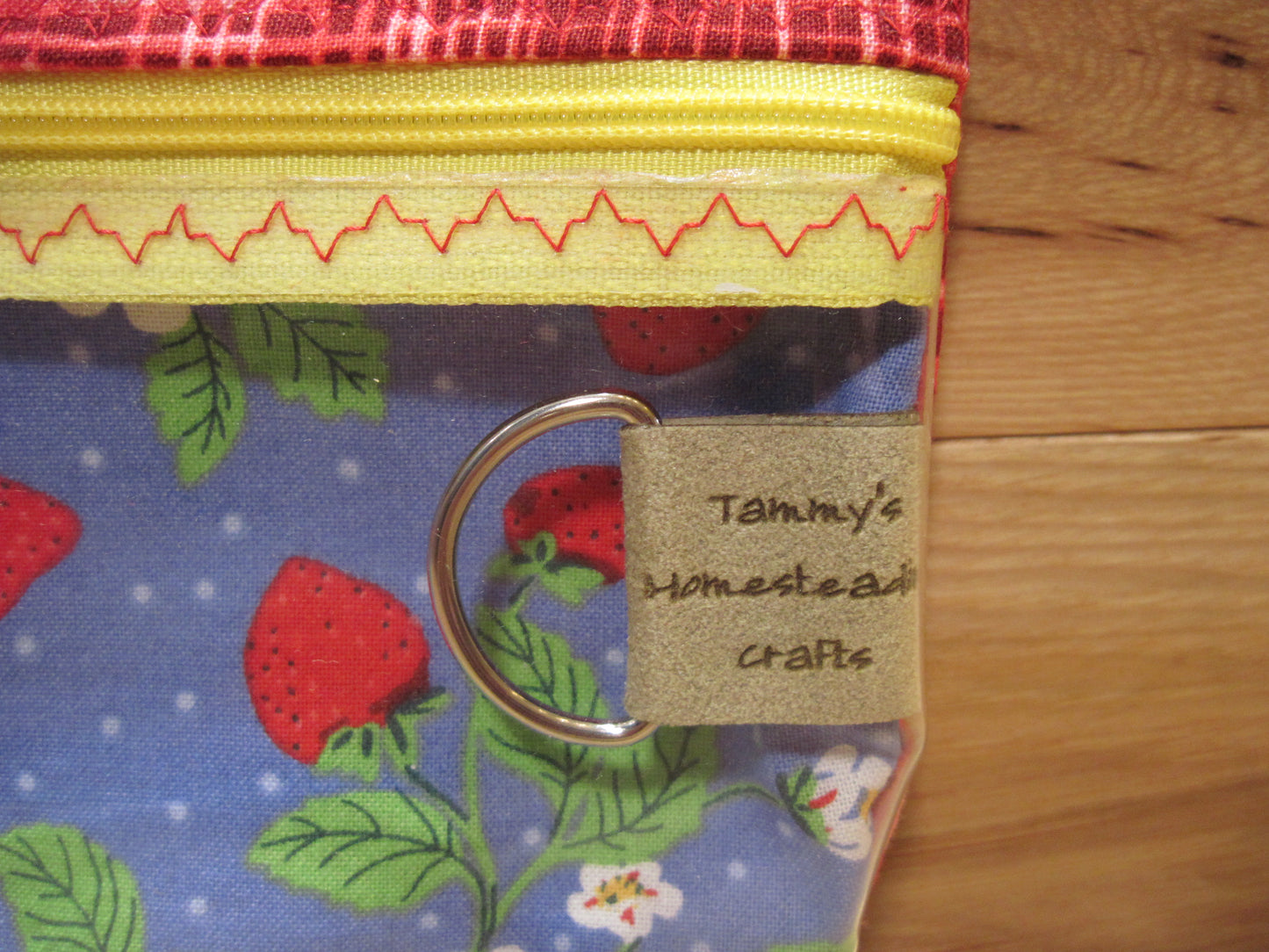 Notion's Bag Strawberries w/ yellow zipper