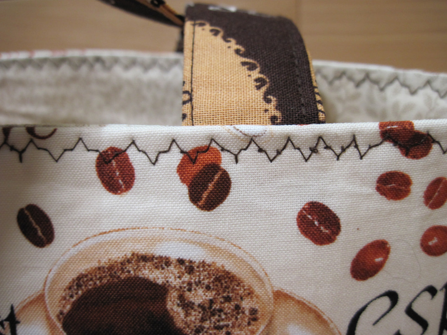 X-Large Tote Style Bag~ Coffee Flavors w/ vintage coffee pots & sewn handles