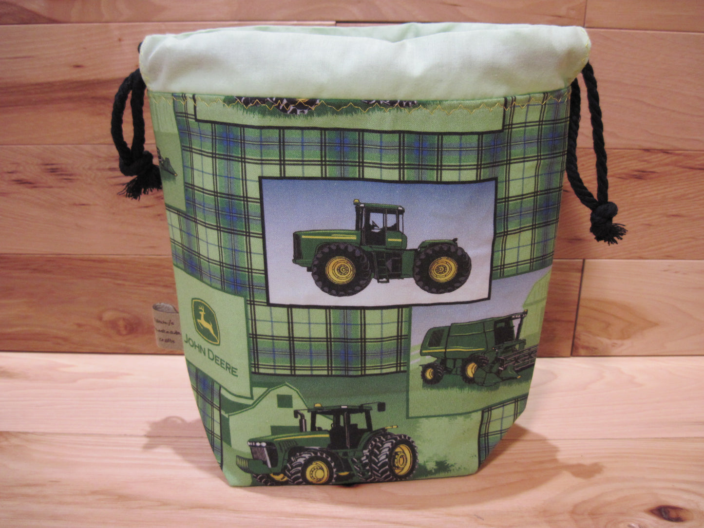 Small Drawstring John Deere Tractor/ w green project bags