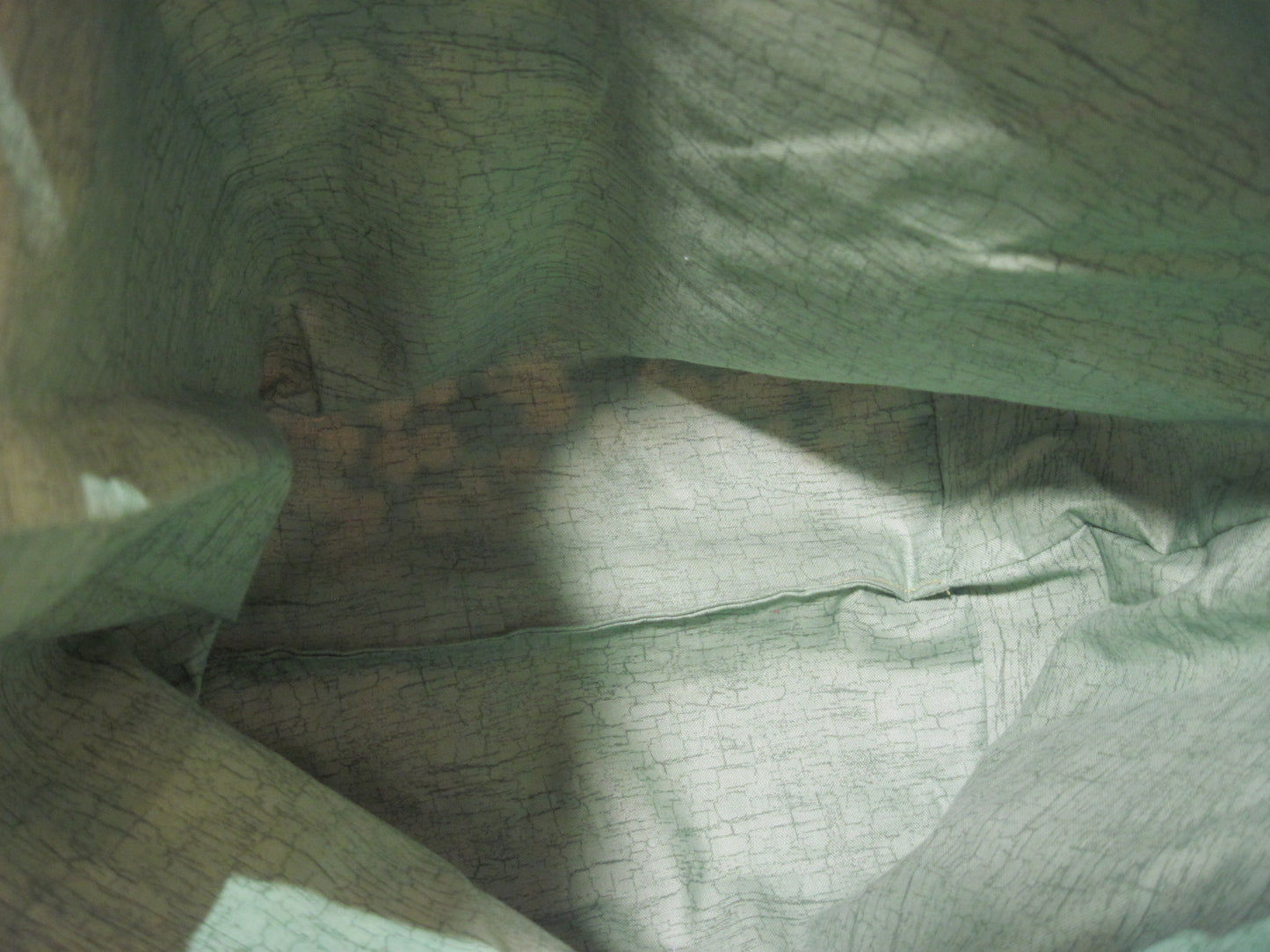 Large Tote Style Bag ~ Lemon w/green & sewn handles