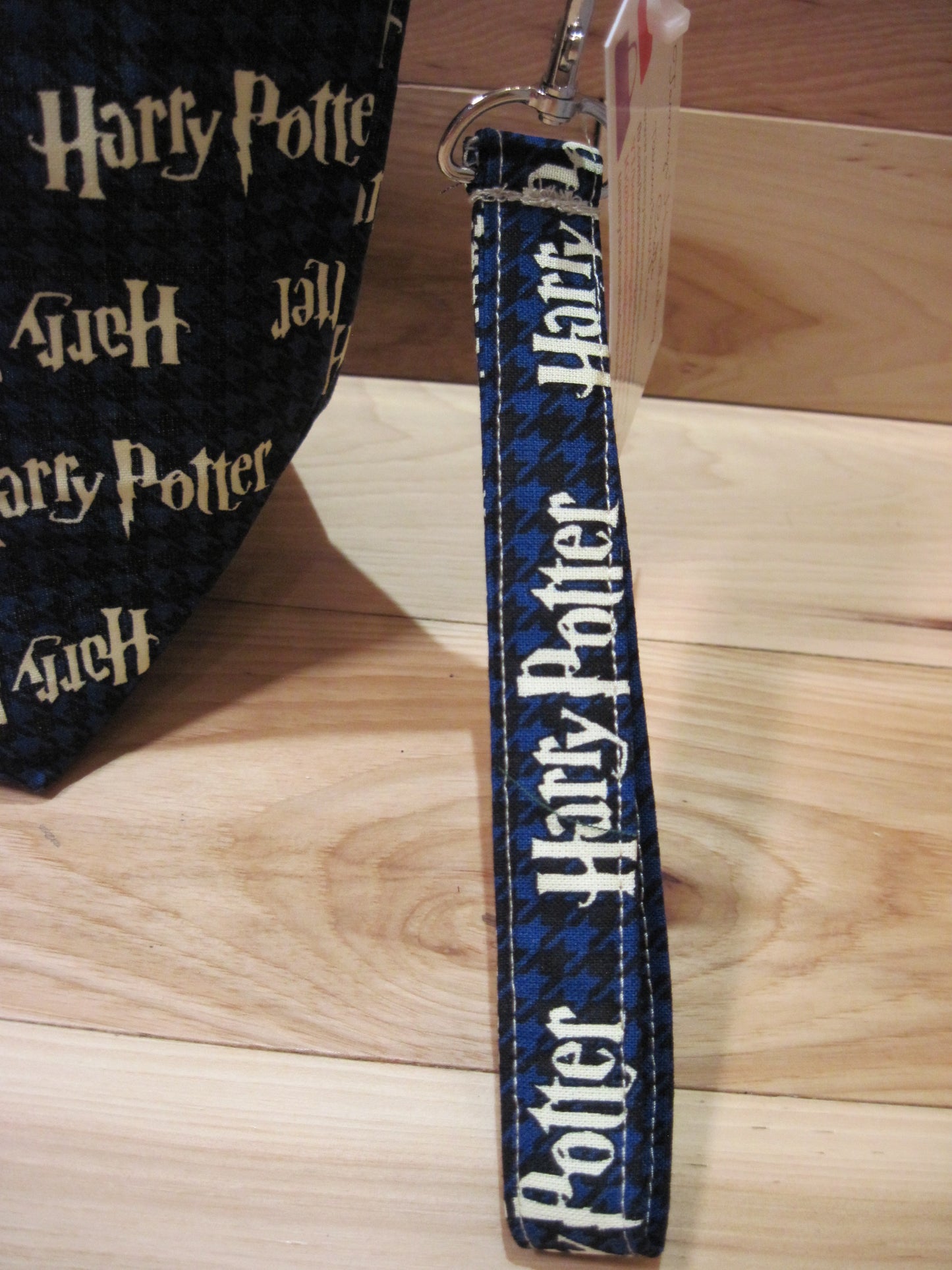 Medium ~ Harry Potter ~ Blue w/ black checks ~ snaps project bag