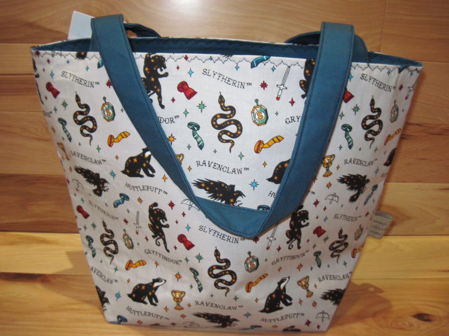 Large Tote Style Bag ~ Ravenclaw House w/ blue & sewn handles