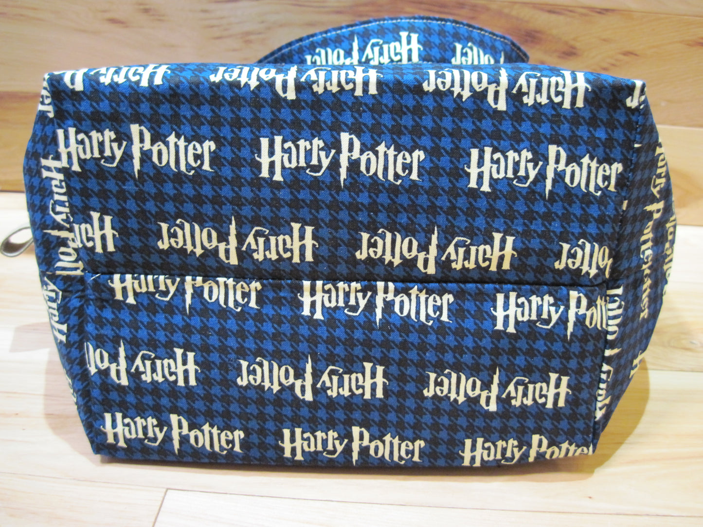 Large Tote Style Bag ~Harry Potter~ Blue w/ black checked & sewn handles