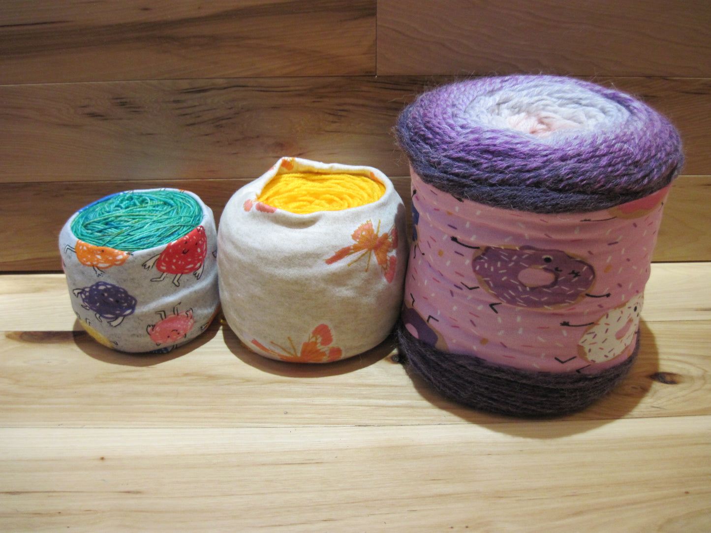 Skein/Yarn Cozies ~ White w/ colored paint marks