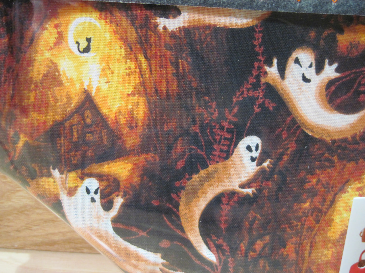 Notions Bag ~ Spooky Ghosts w/ orange & zipper