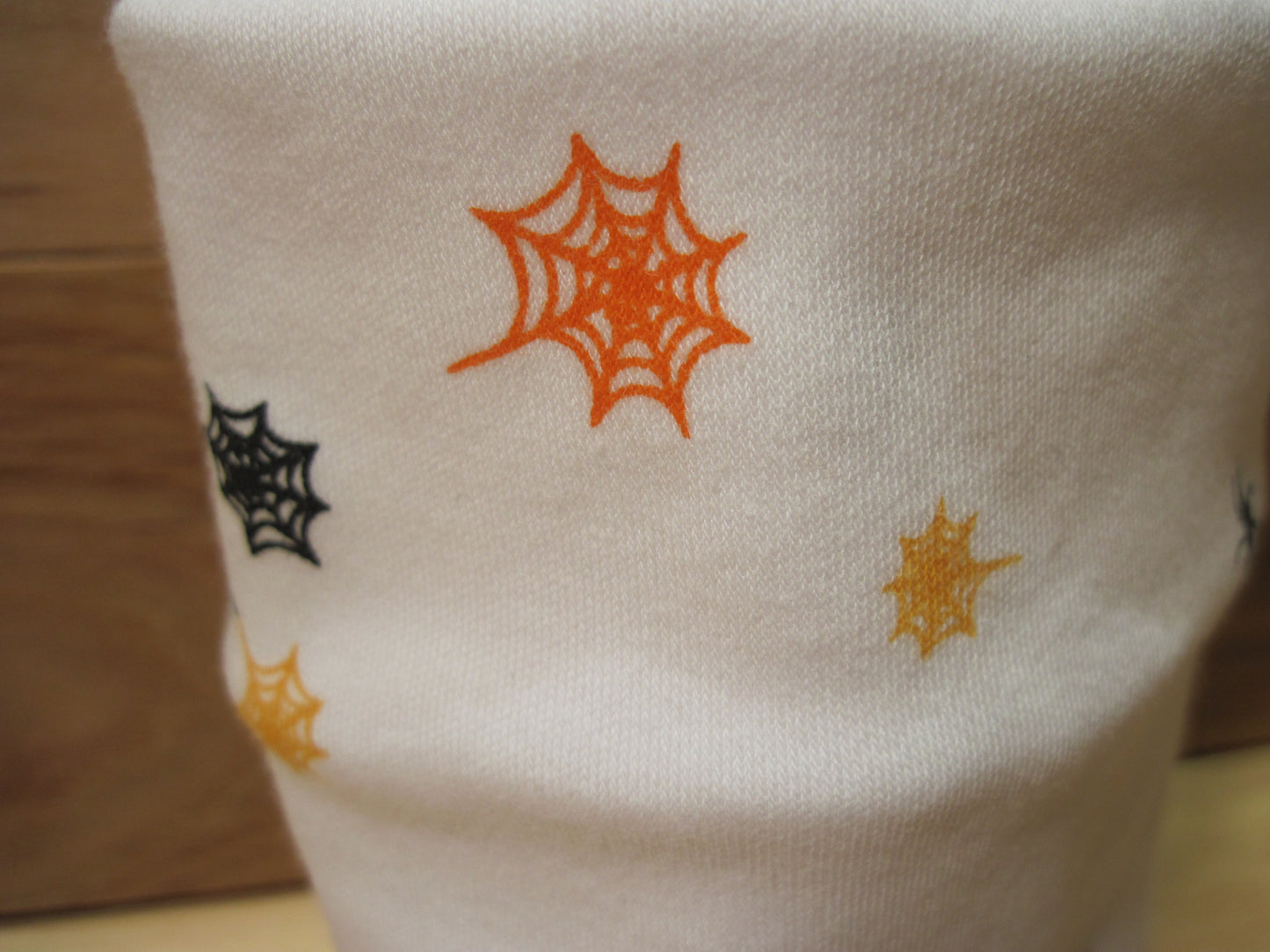 Skein/Yarn cozies ~ White w/ black bats, orange & black spider webs