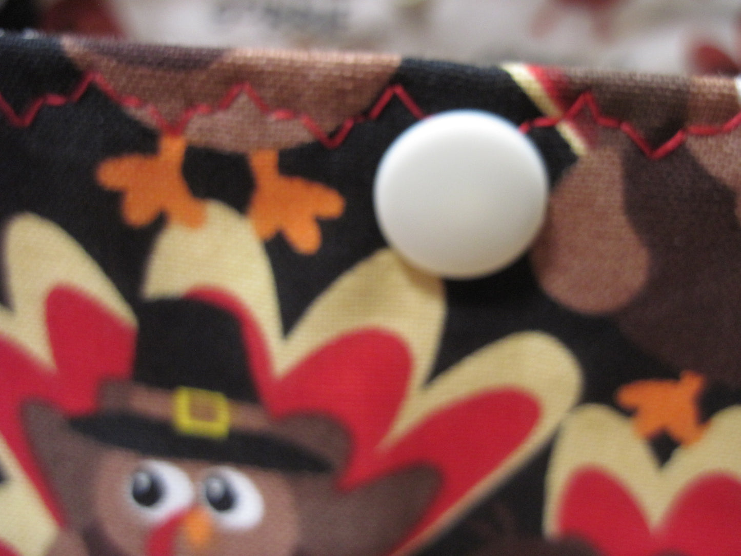 Medium Turkey w/ "gobble gobble" on the inside & snaps project bag