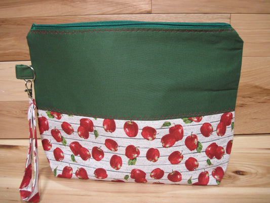 Medium Apple with Green zipper Project bag