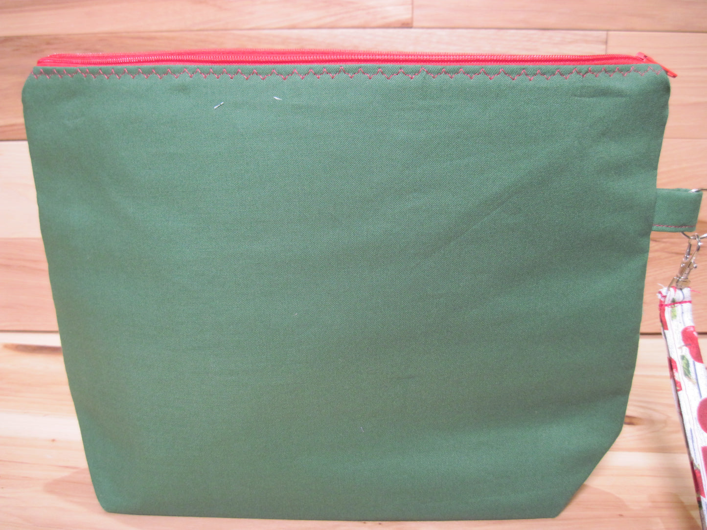 Medium Apple with Green Red zipper Project bag