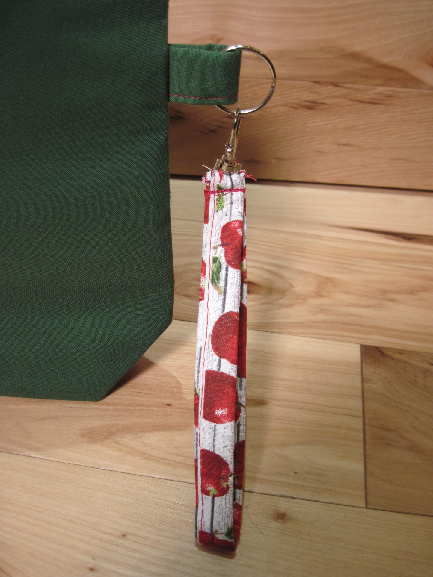 Medium Apple with Green Red zipper Project bag
