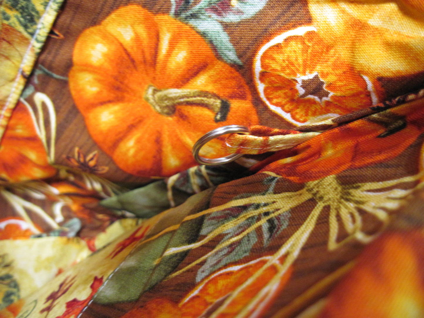 Medium Pumpkins & Leaves with inside pocket Project bag