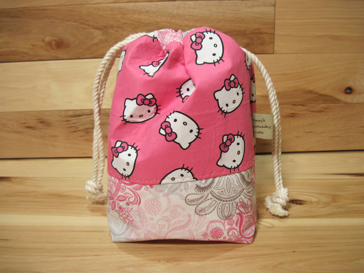Small Drawstring Hello Kitty/Paisley Project bags