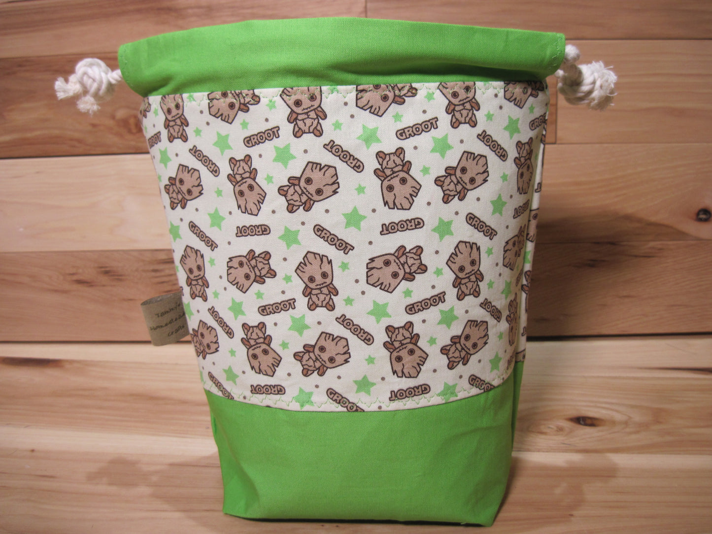 Small Drawstring Baby Groot/ Lime Project Bag