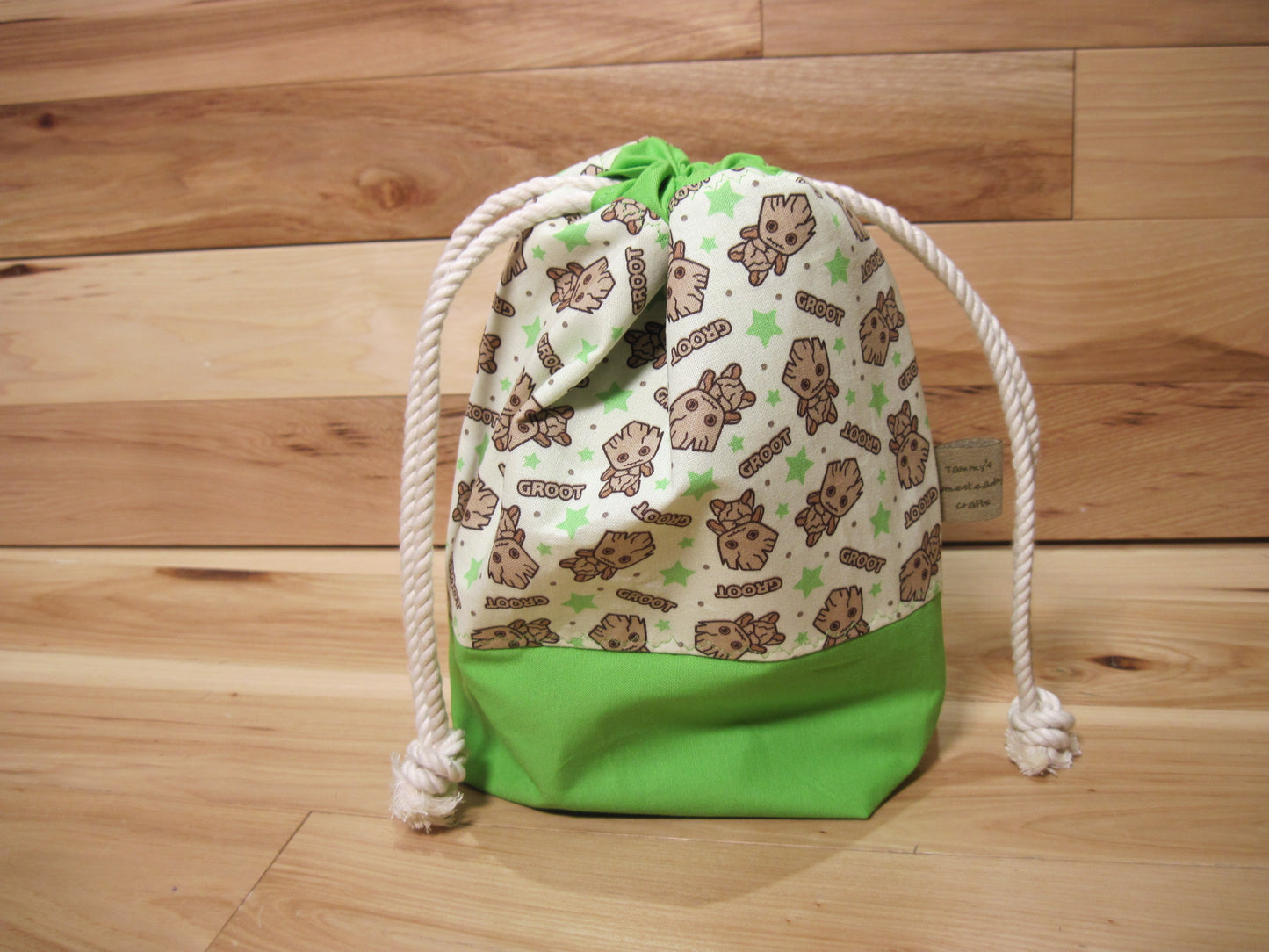 Small Drawstring Baby Groot/ Lime Project Bag