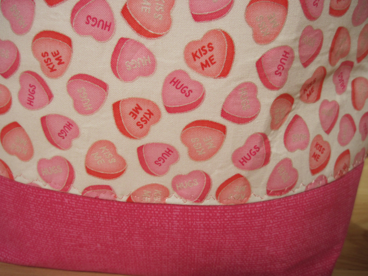 Large Drawstring Valentine's Day Conservation Hearts w/ hot pink