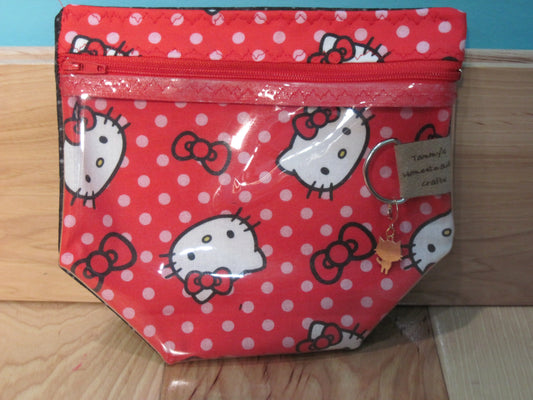 Notions Bag- Hello Kitty red w/black