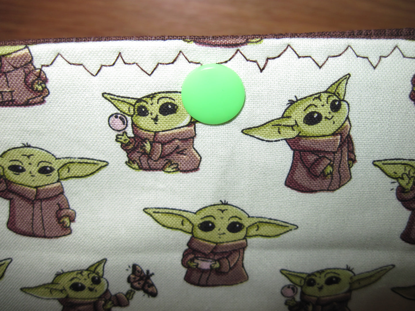 Medium Star Wars Yoda w/ brown & snaps project bag